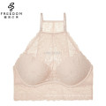 China customized and wholesale free size bra high-neck push up long line underwire beautiful wildflower lace bra